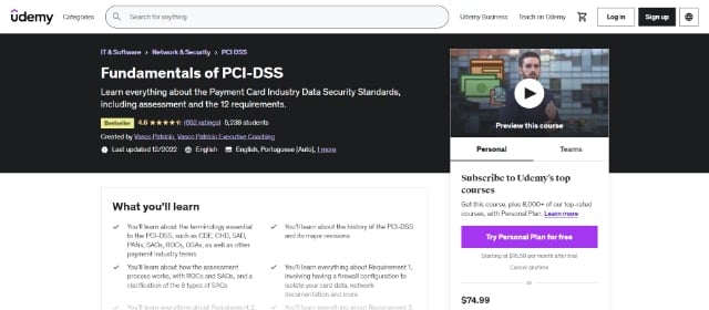 Udemy Fundamentals of PCI DSS